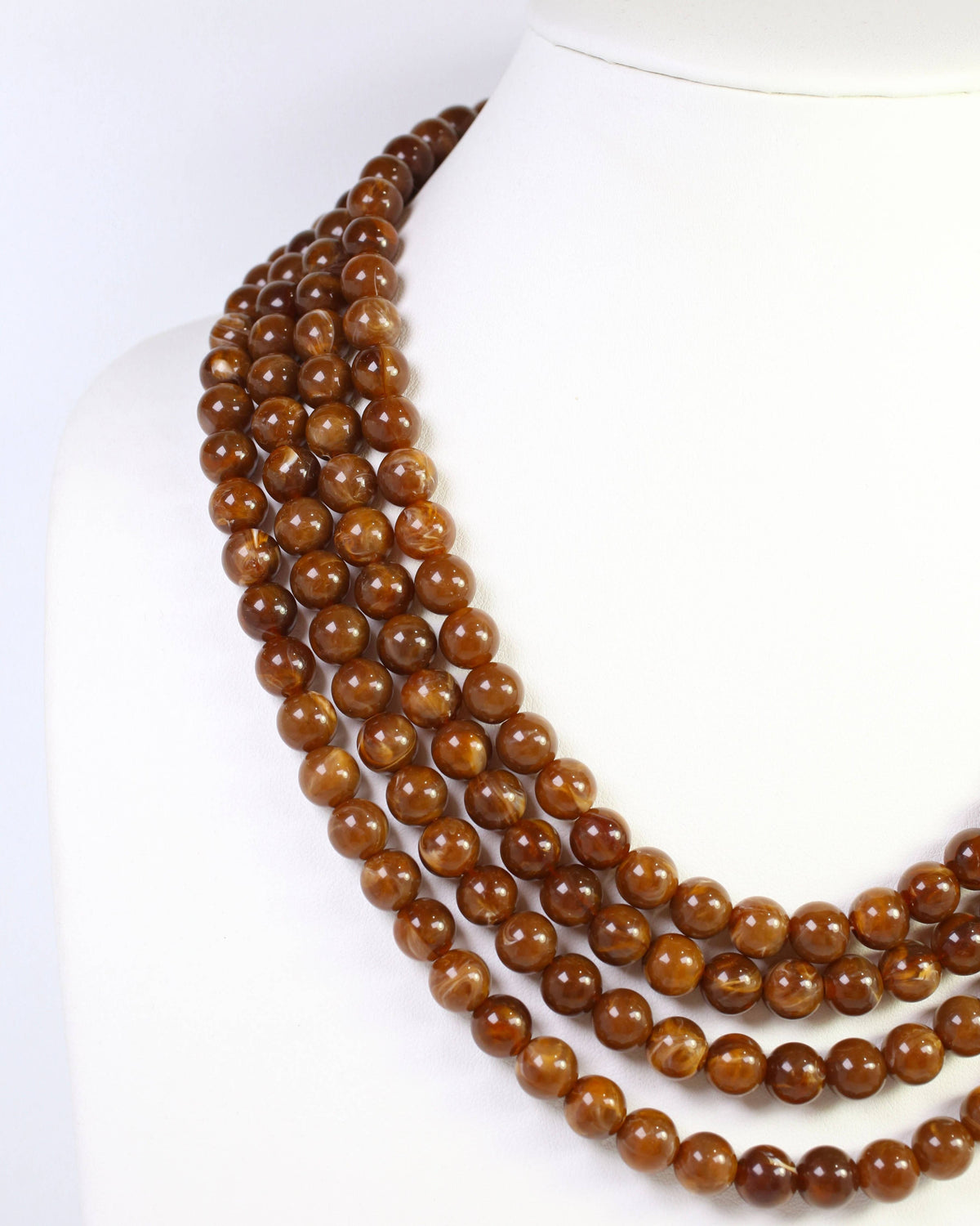 Micah Beaded Buckle Necklace Brown