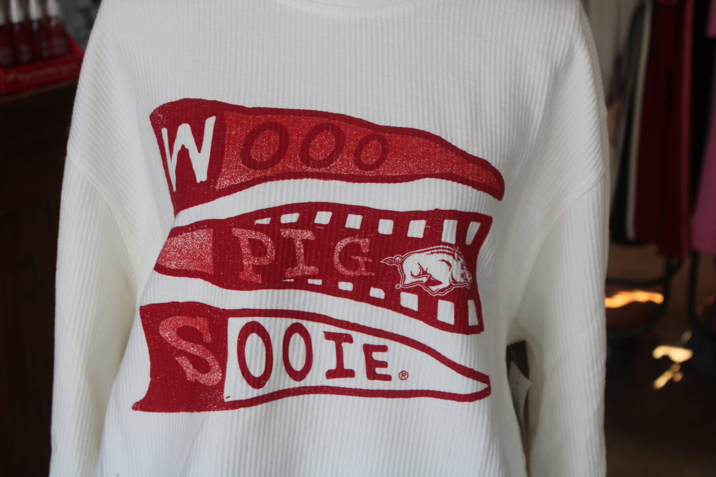 Razorback Pennant Ivory Sweatshirt