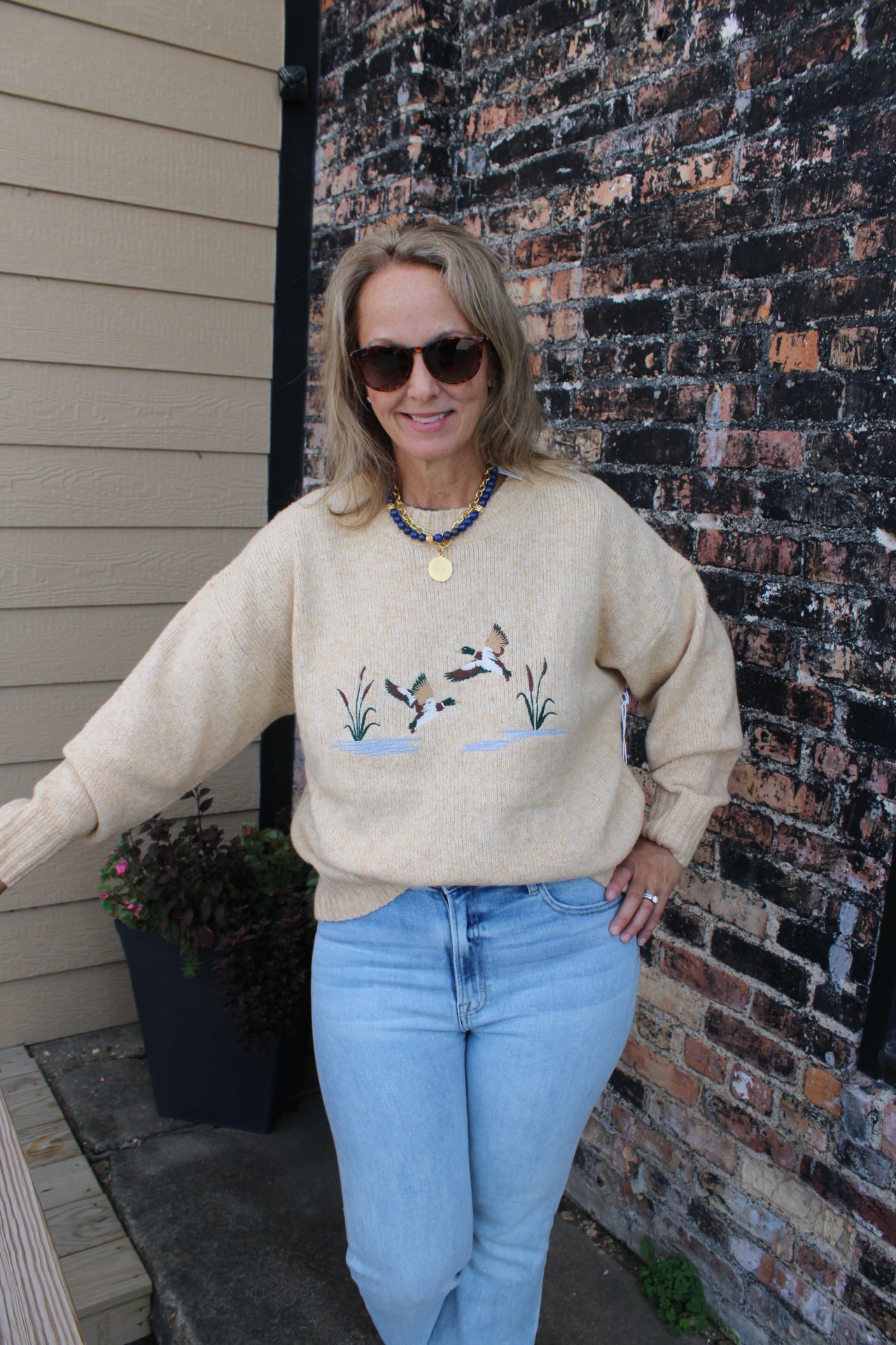 Embroidery Duck Sweater