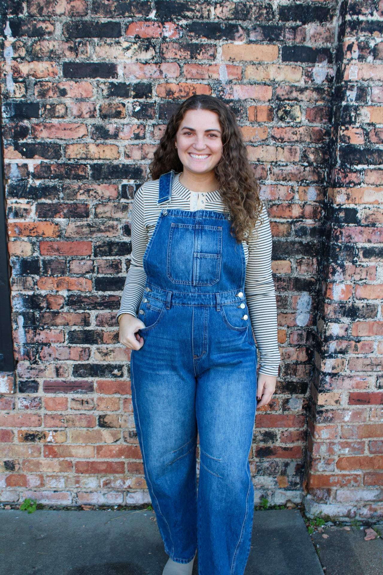 Denim Barrel Overalls