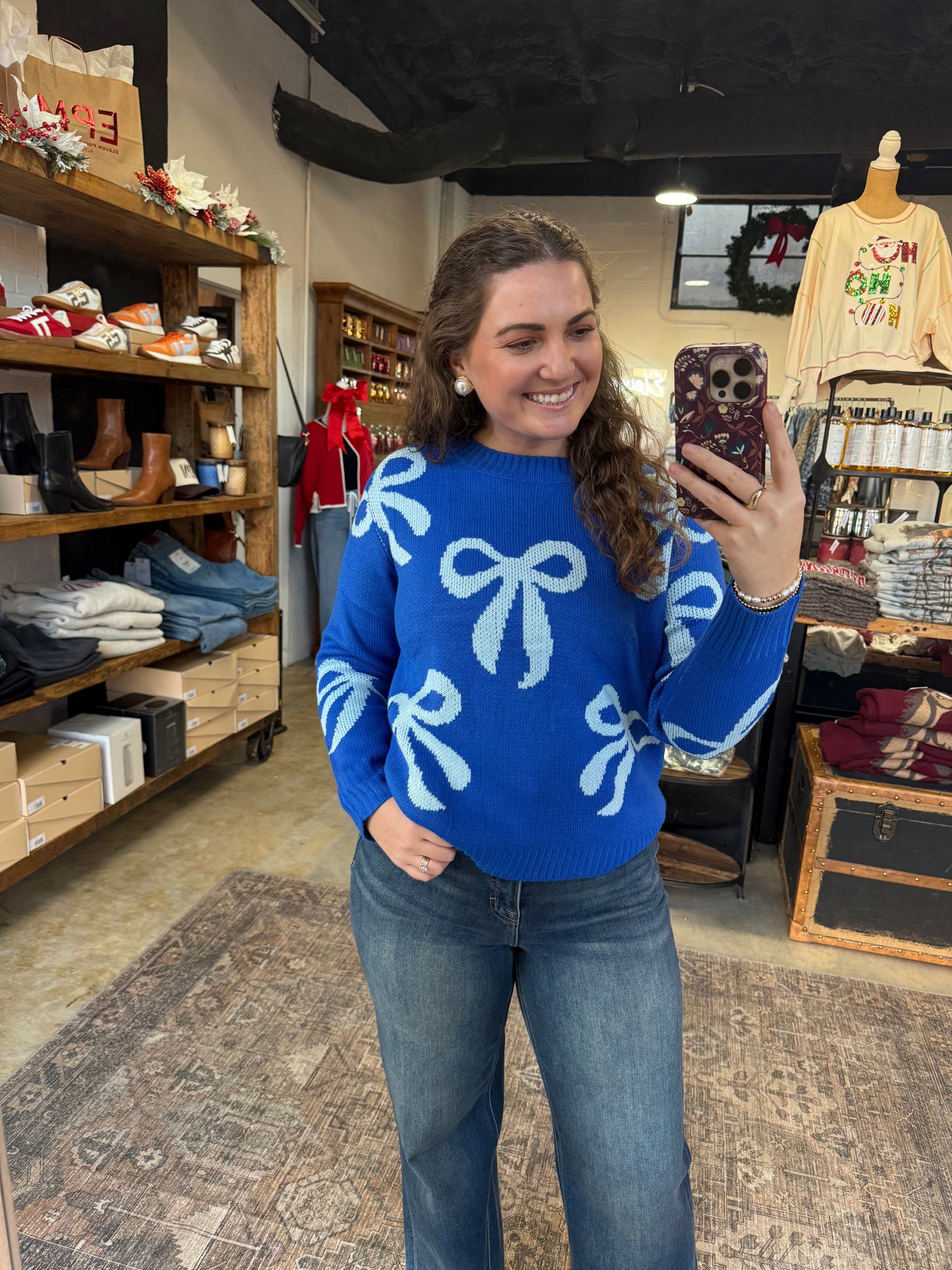 Blue Bow Sweater