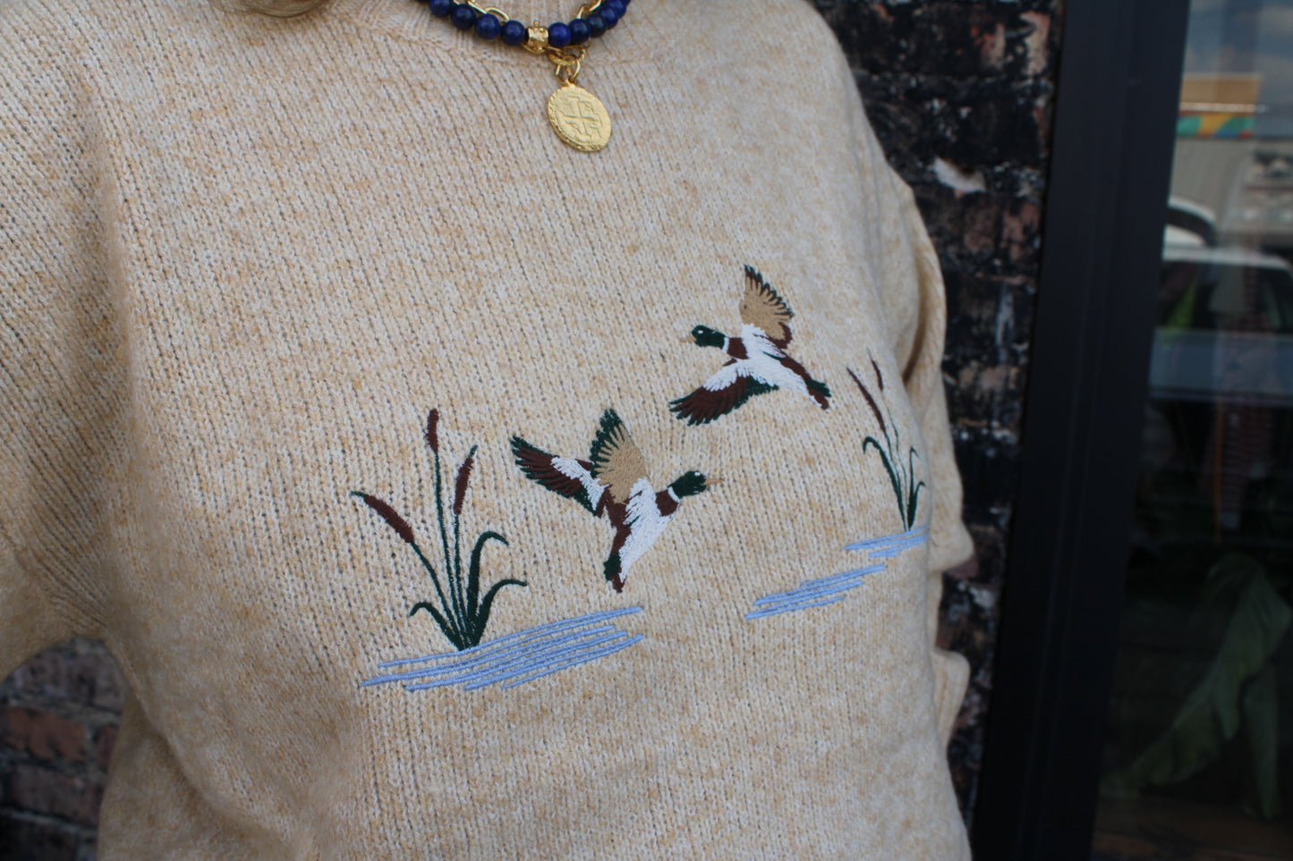 Embroidery Duck Sweater
