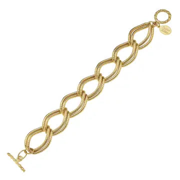 Gold Double Link Chain Bracelet - Susan Shaw