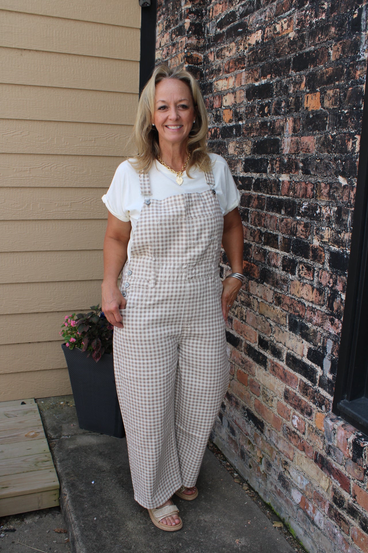 Gingham Overalls