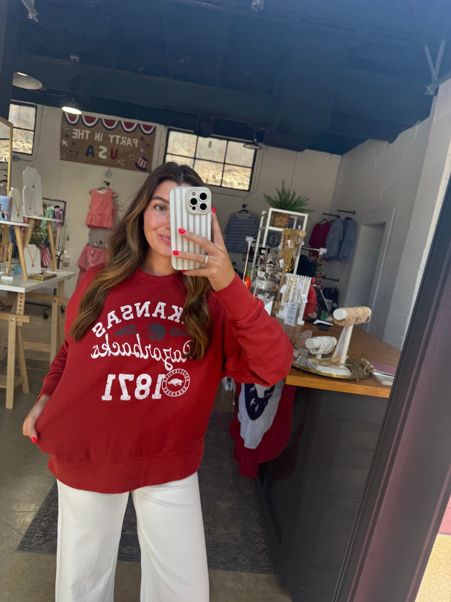 Arkansas Razorback Football Red Sweatshirt
