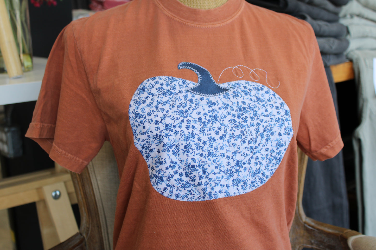 Orange Floral Pumpkin Tee