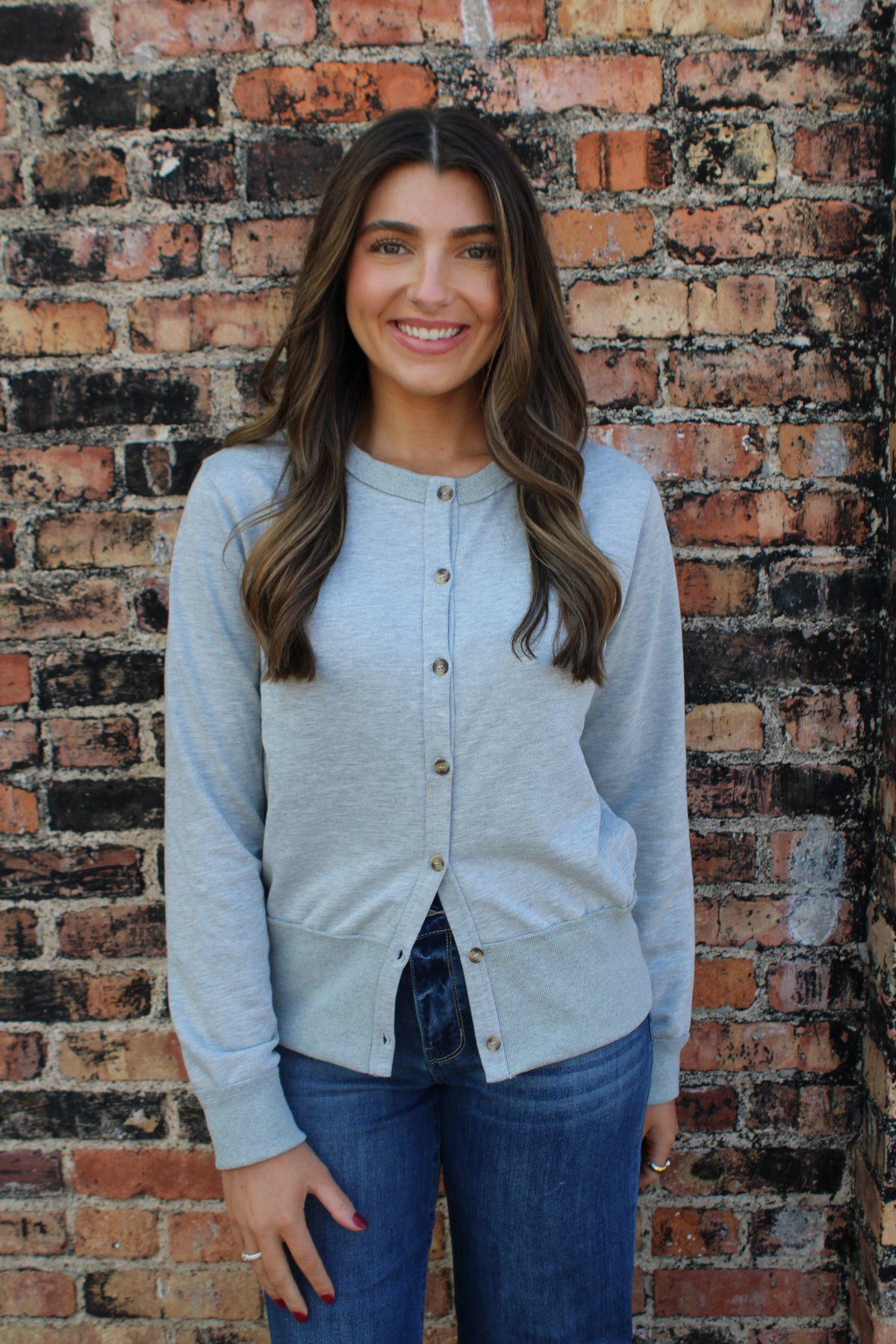 Grey button down Sweater