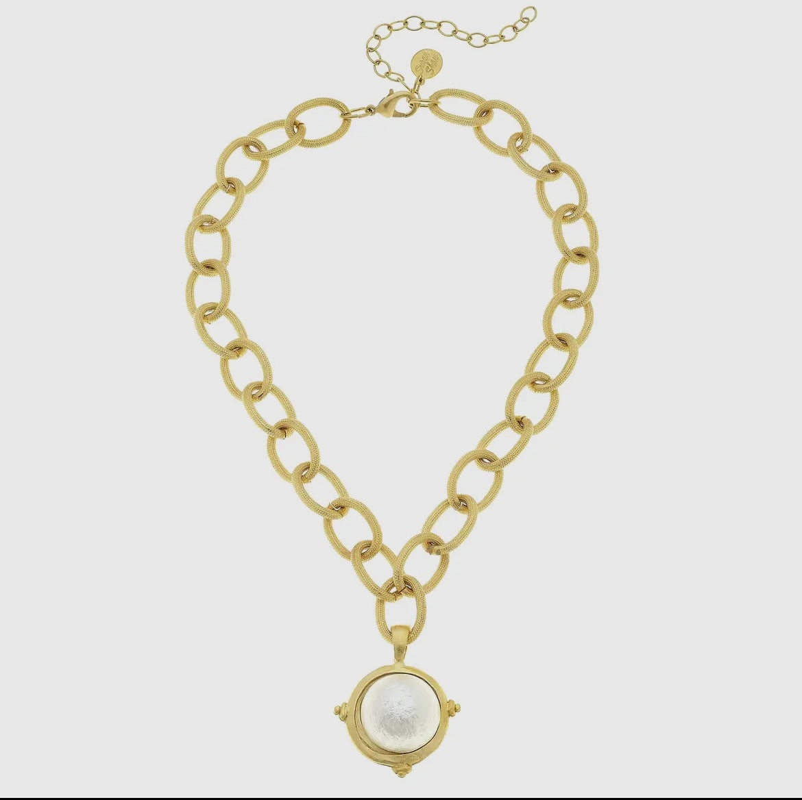 Cotton Pearl On Handcast Gold Chain Necklace - Susan Shaw