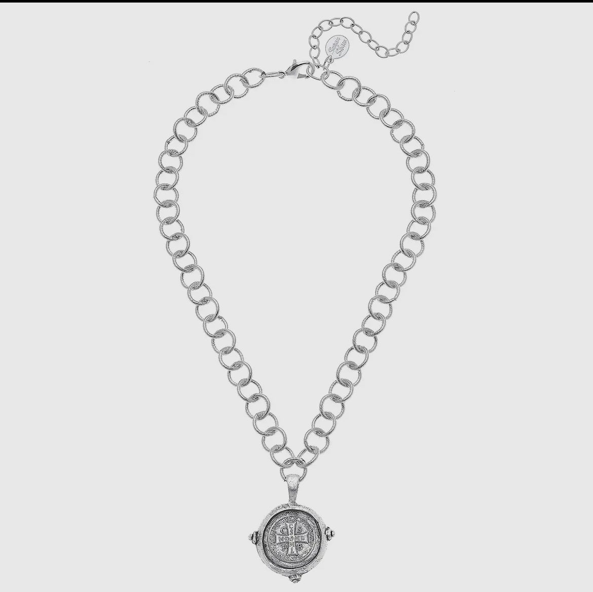 Silver St Benedict Cross Necklace - Susan Shaw