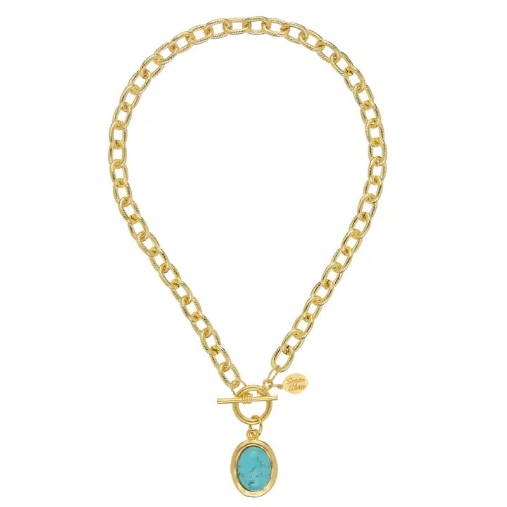 Turquoise Cabochon Toggle Necklace - Susan Shaw