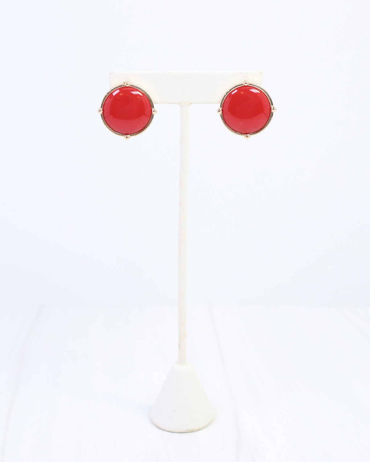 Florissant Round Post Earring Red