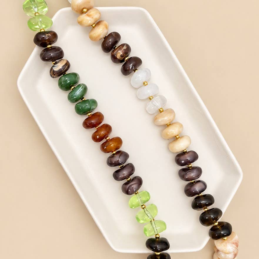 MULTI IRREGULAR BEADED NECKLACE