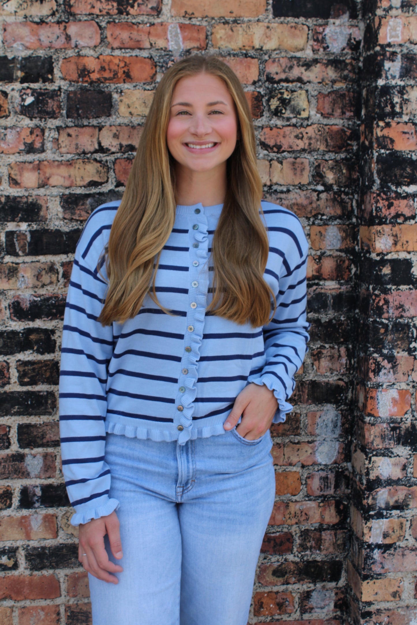 Blue-Navy Striped Sweater