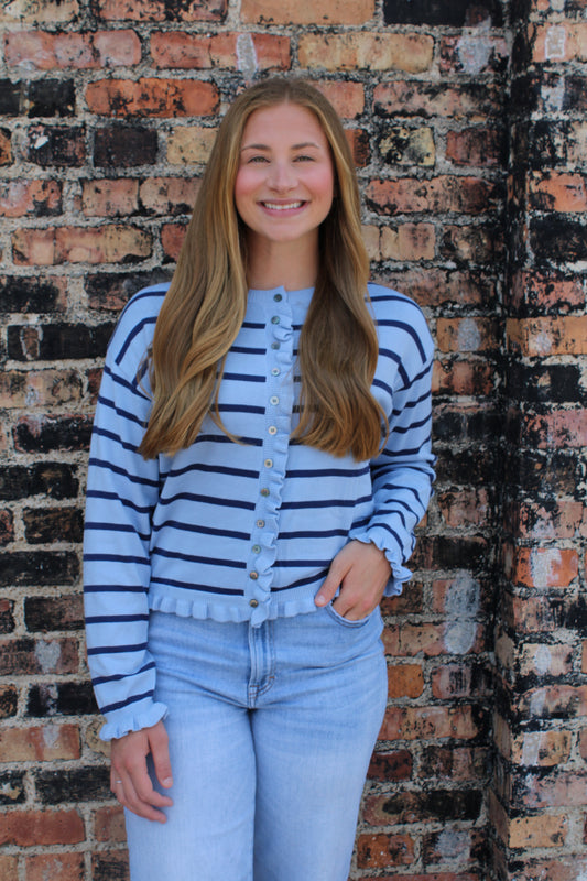Blue-Navy Striped Sweater