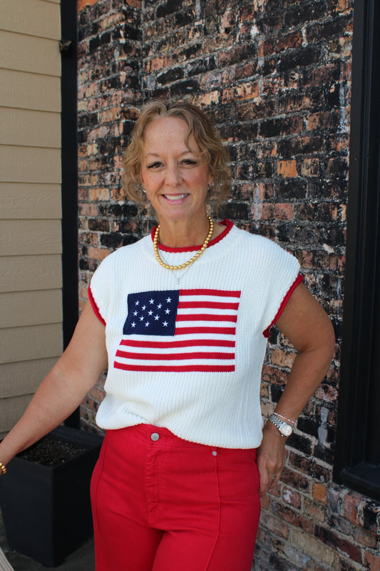 Flag Sweater - Cream