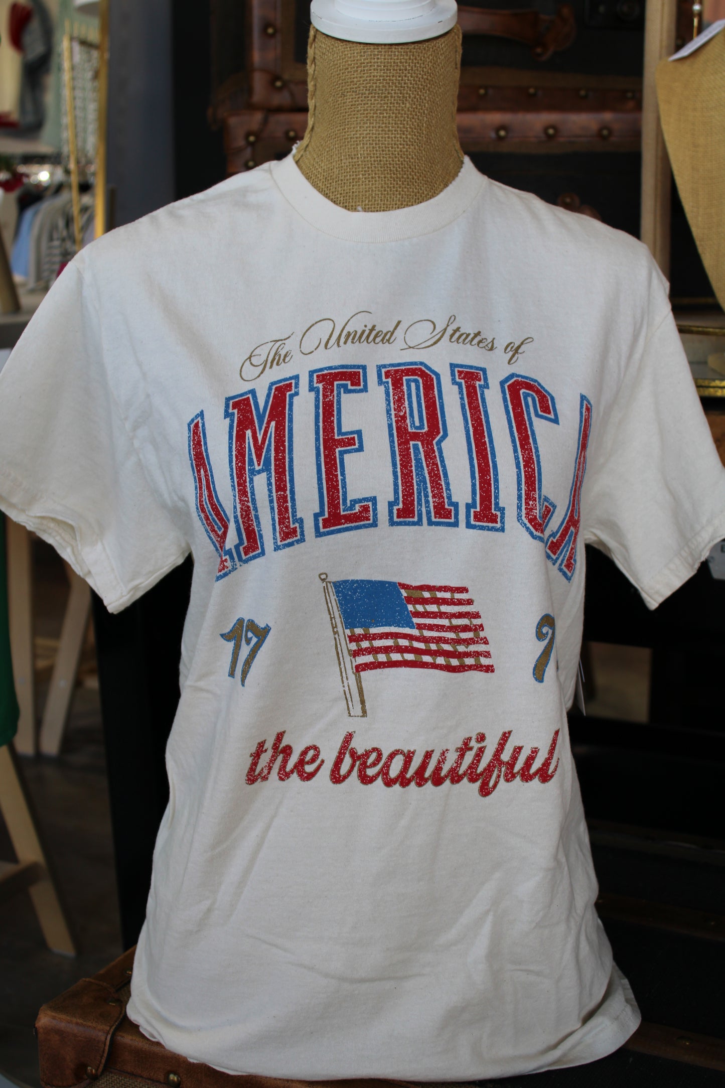 4th of July America Thrifted Tee