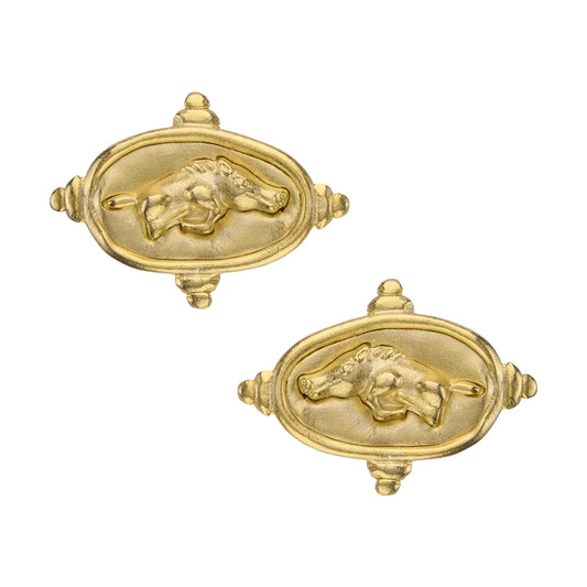 Gold Hog Coin Earrings - Susan Shaw