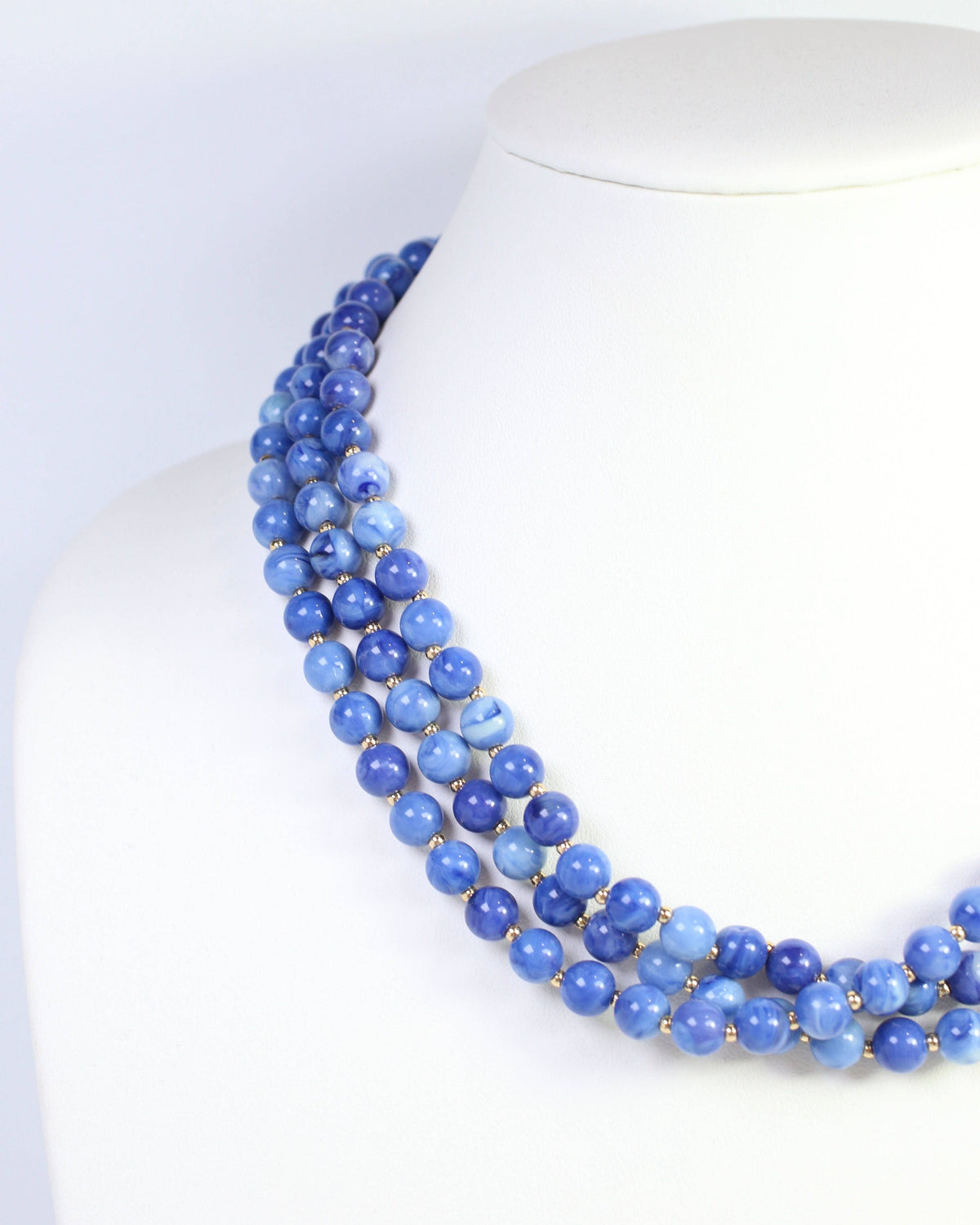 Brinley Beaded Layered Necklace Blue