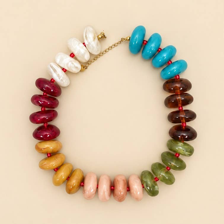 CHUNKY RESIN BEADED NECKLACE