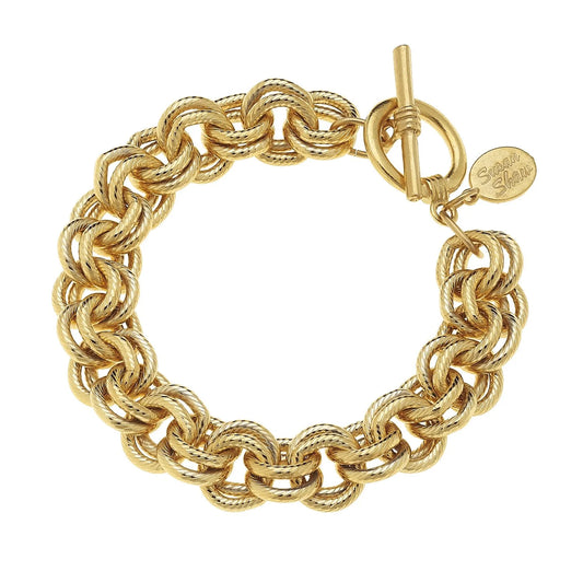 Gold Double Link Chain Bracelet - Susan Shaw