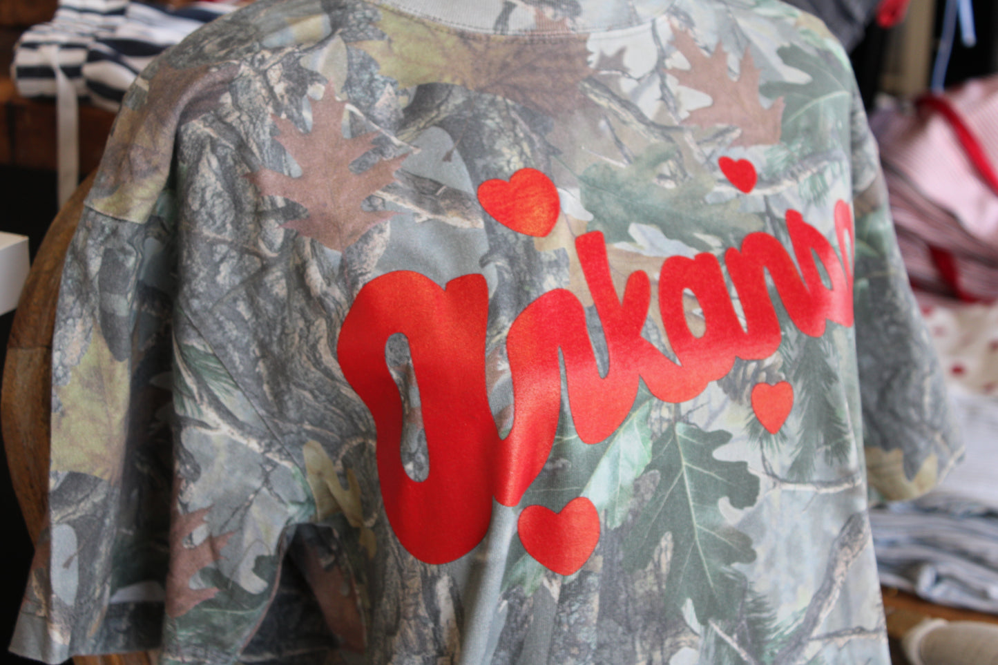 Arkansas Hearts Camo Tee- RED