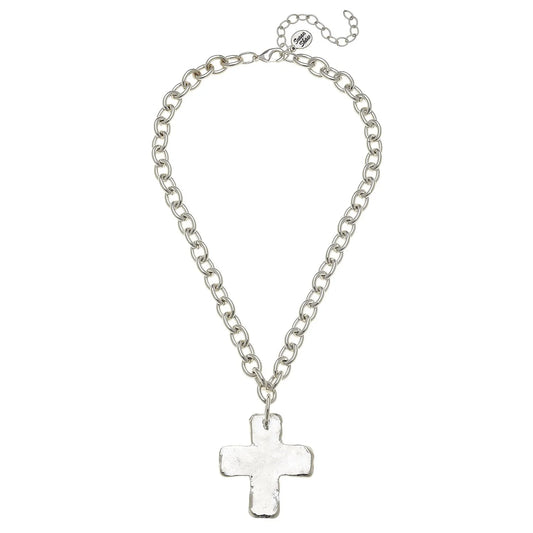 Silver Cross Necklace - Susan Shaw