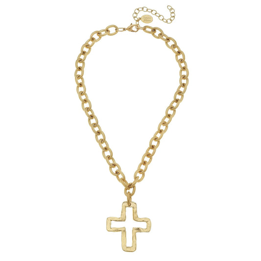 Gold Open Cross Necklace - Susan Shaw