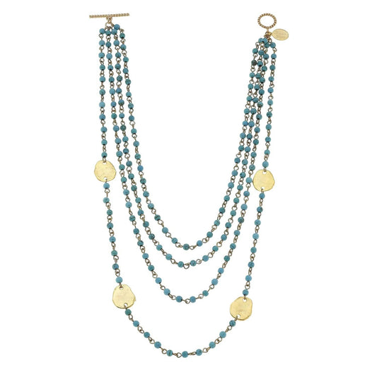 Turquoise & Round Multi-Strand Necklace - Susan Shaw