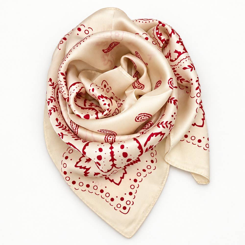 Paisley Bandana Print Square Scarf