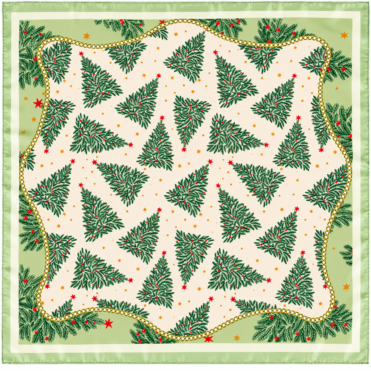 Printed Christmas Holiday Silky Scarfs