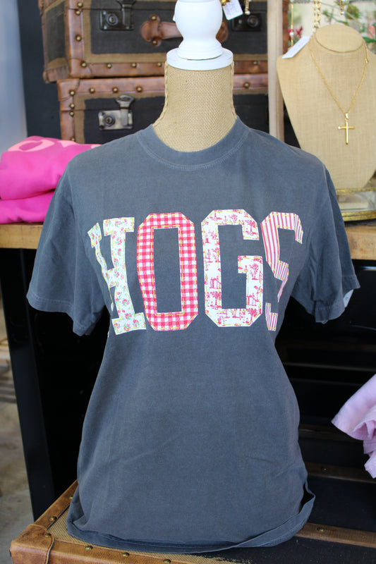 Arkansas HOGS Quilted Puff Tee