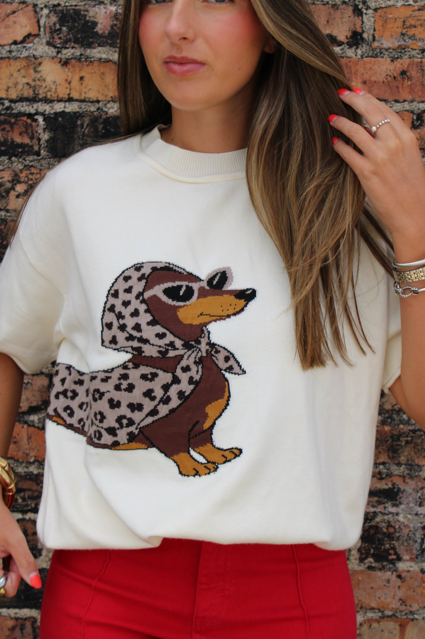 Half Sleeve Weenie Sweater Top