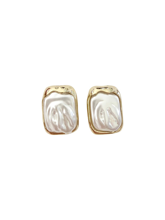 Pearl Flash Statement Earrings