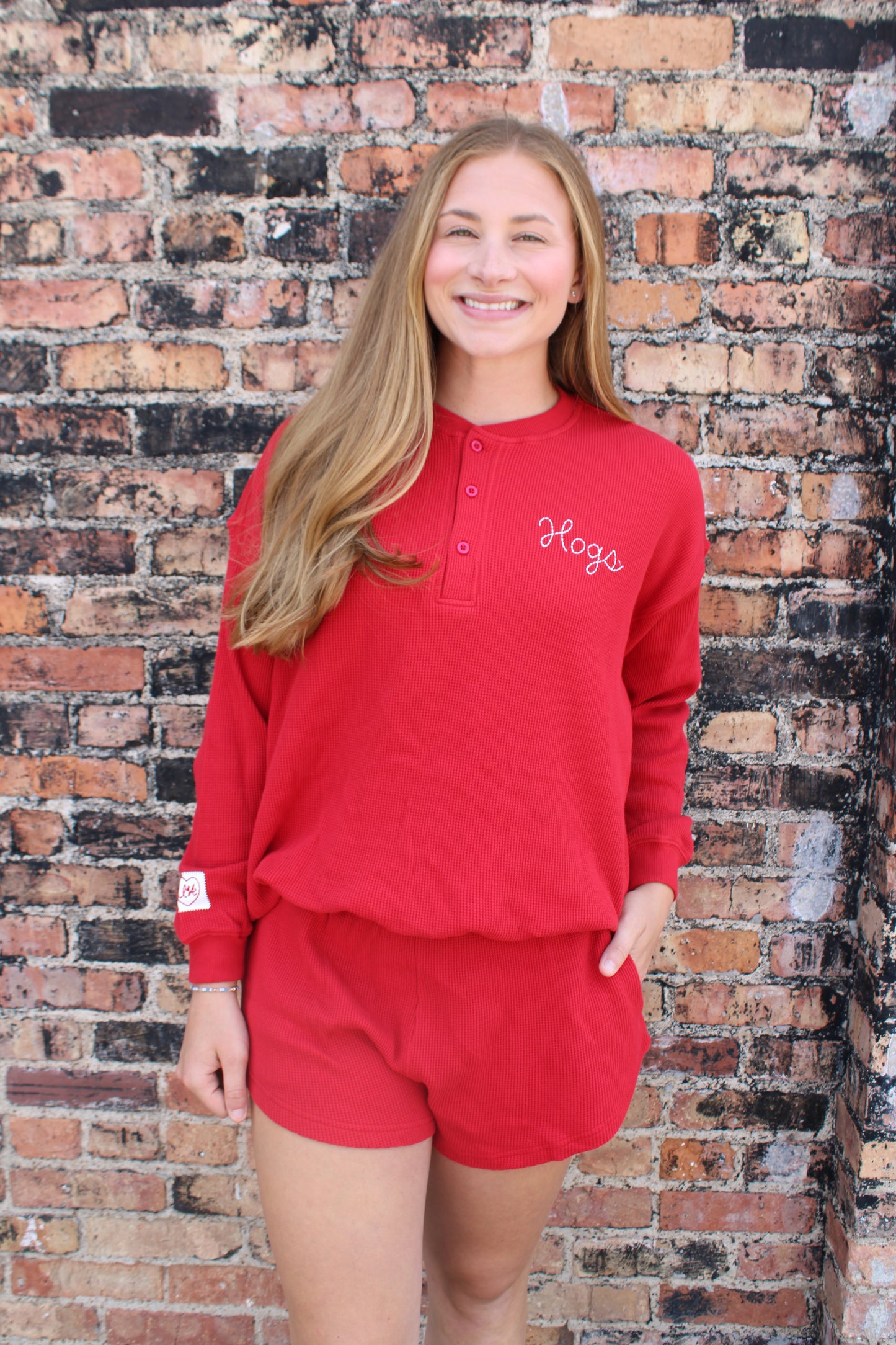 Hogs Stitched Waffle Top