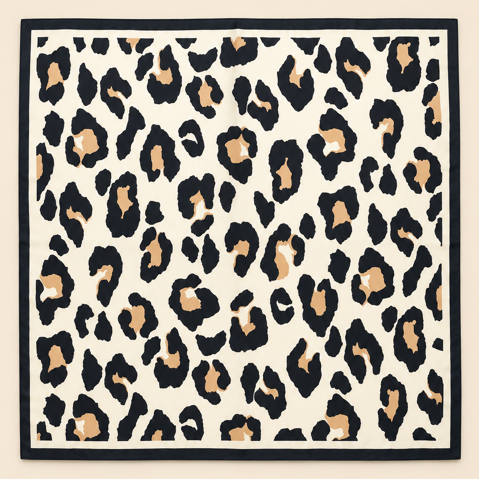 LARGE LEOPARD ANIMAL PRINT BANDANA SCARF