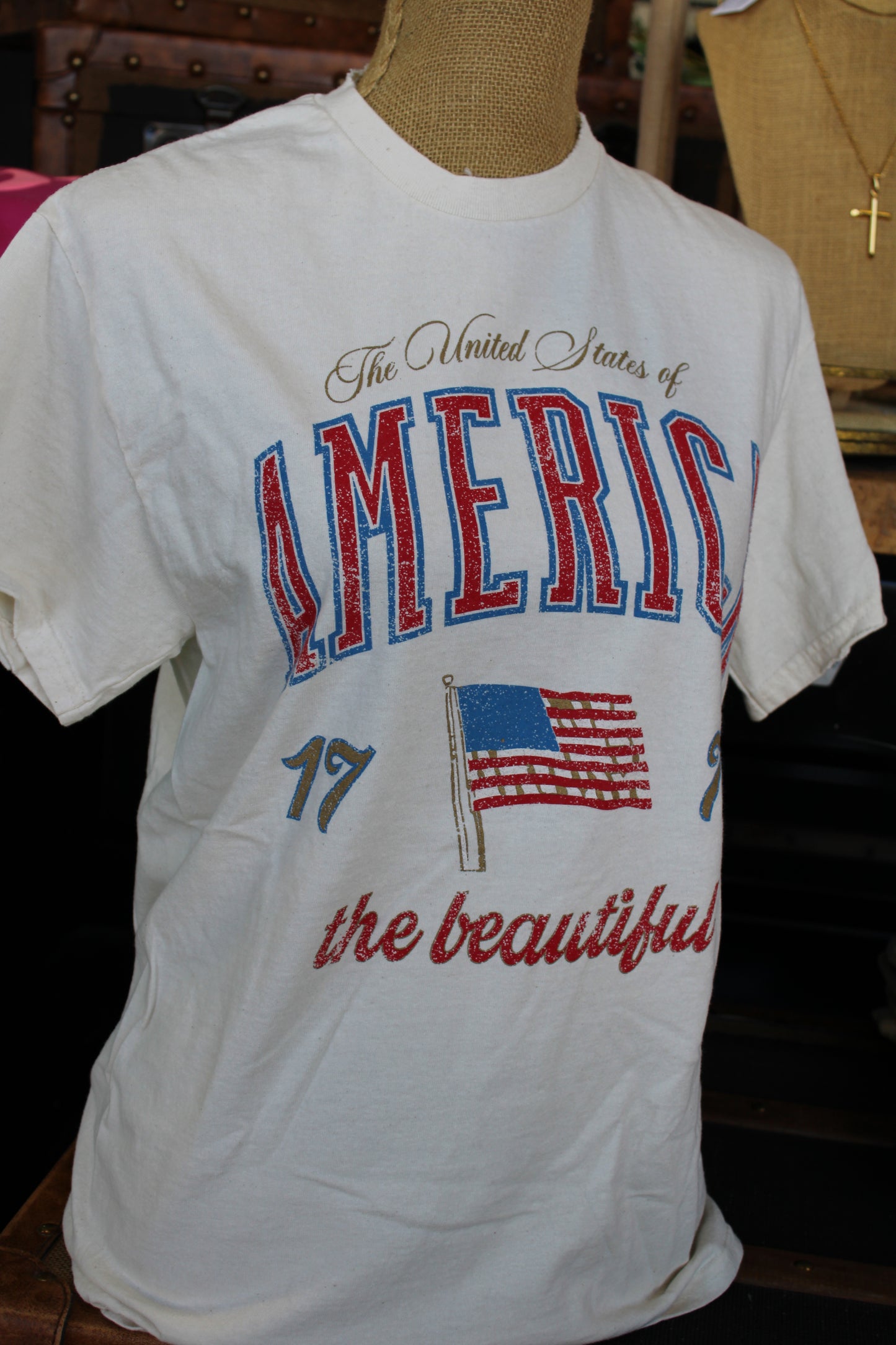 4th of July America Thrifted Tee