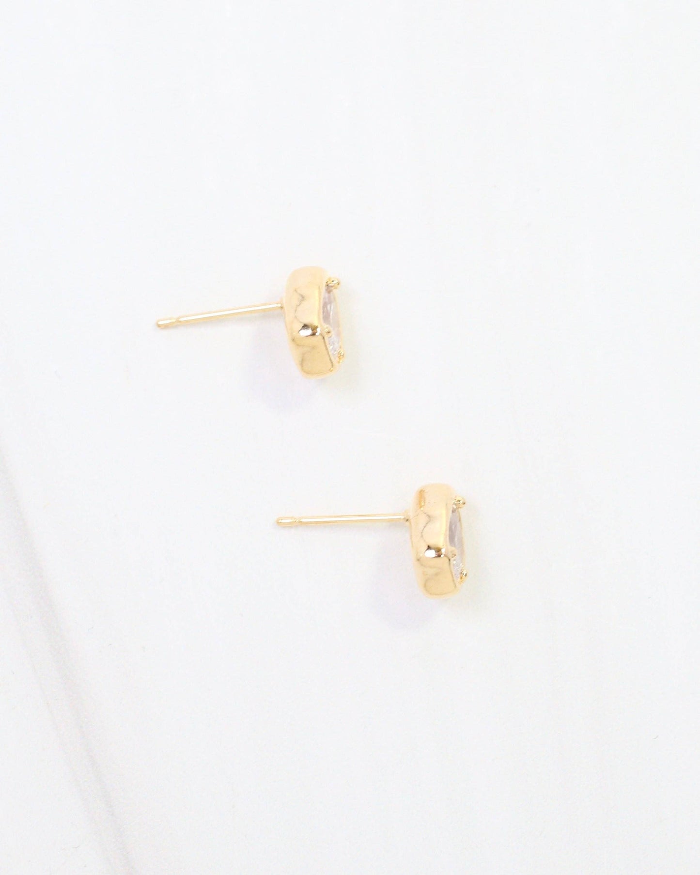 Mackenzie Tear Drop CZ Stud Earring WR Gold