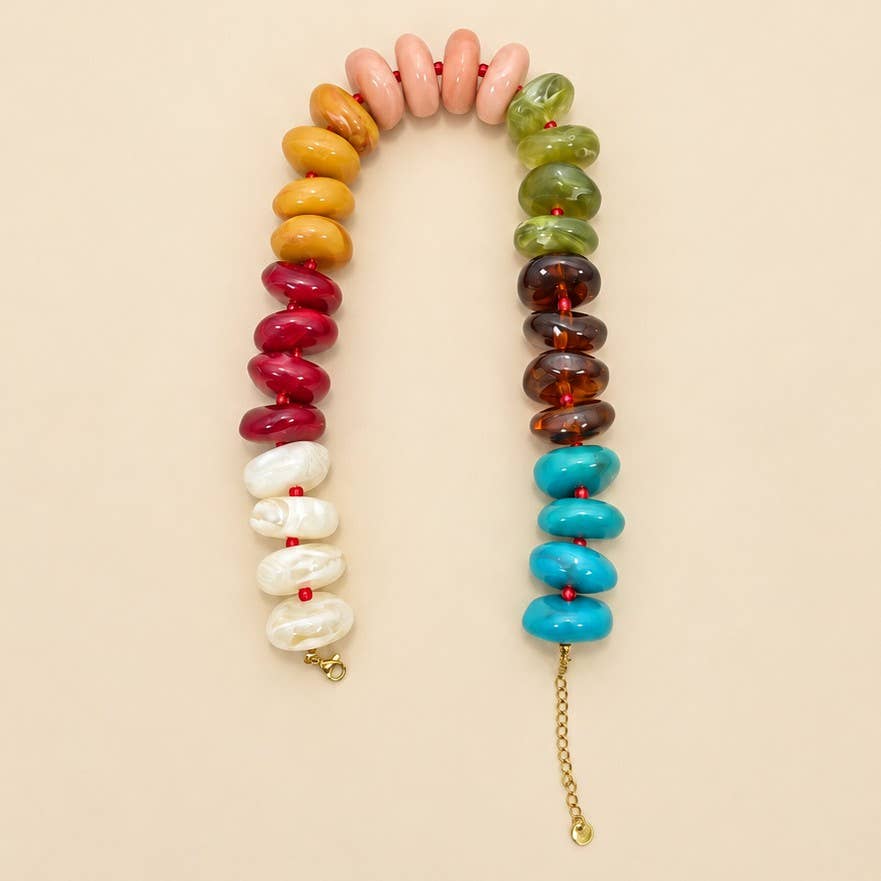 CHUNKY RESIN BEADED NECKLACE