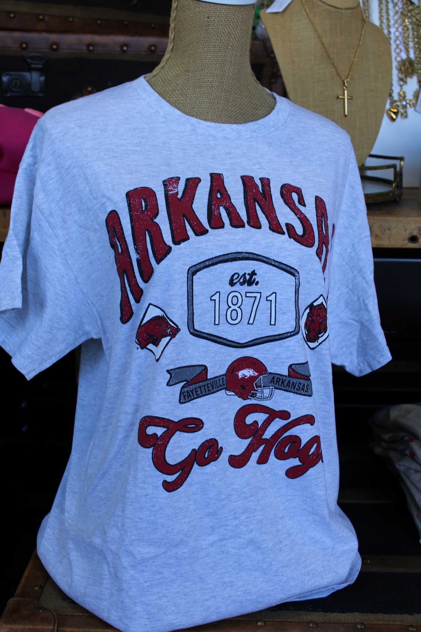 Arkansas Razorbacks Patches 25 Thrifted Tee