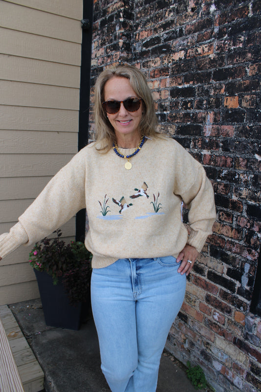Embroidery Duck Sweater