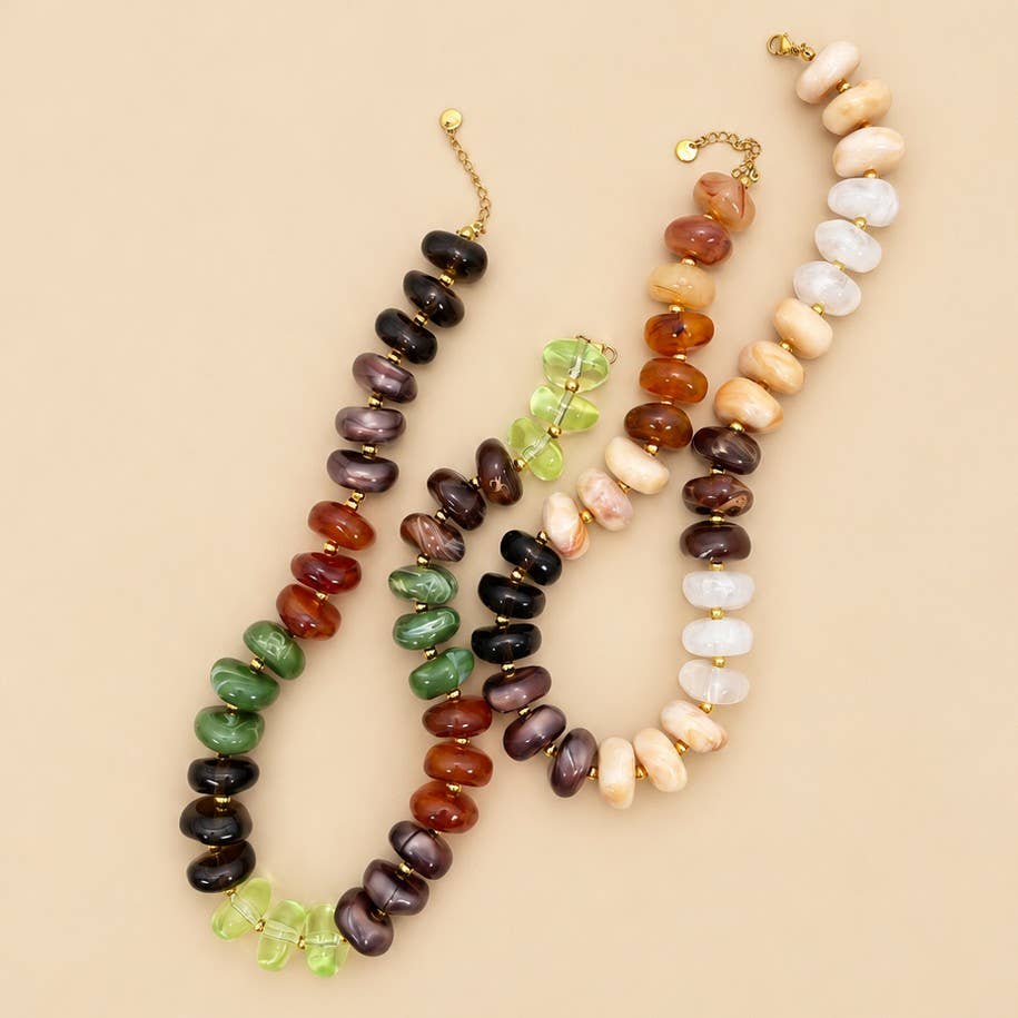 MULTI IRREGULAR BEADED NECKLACE