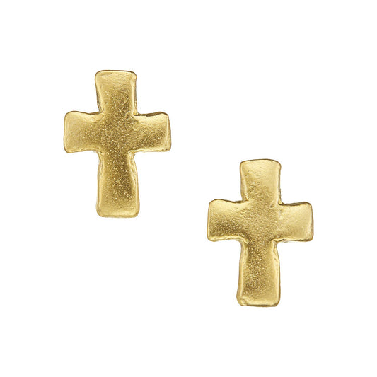 Small Cross Stud Earrings - Susan Shaw