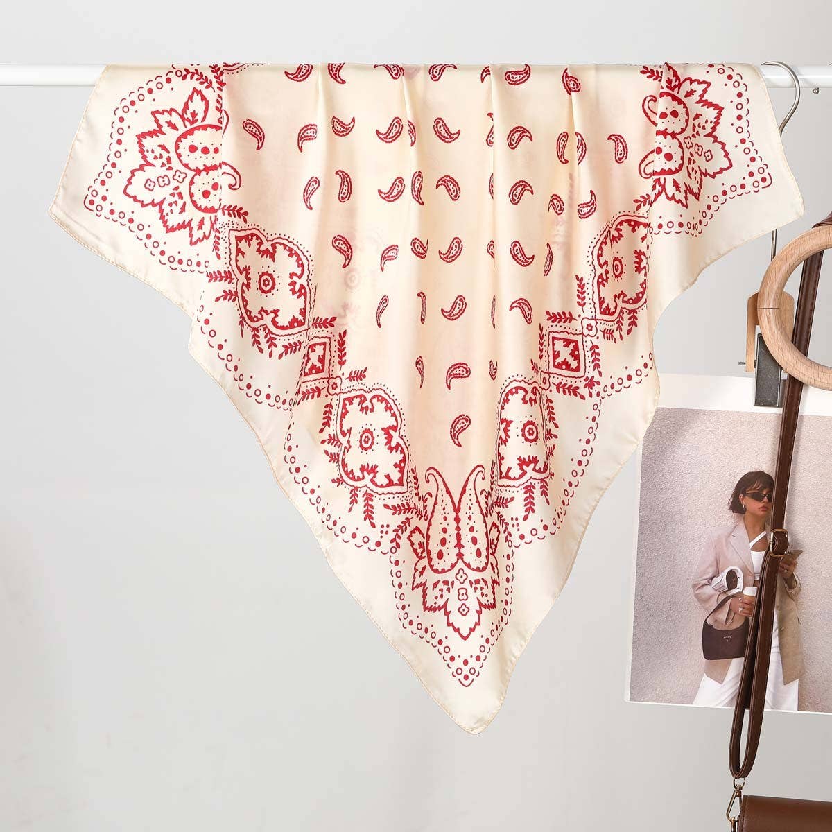 Paisley Bandana Print Square Scarf