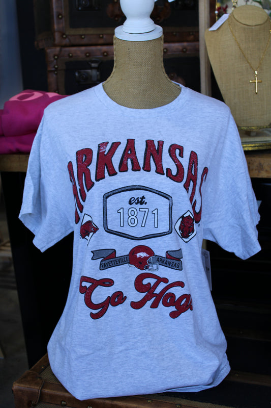 Arkansas Razorbacks Patches 25 Thrifted Tee