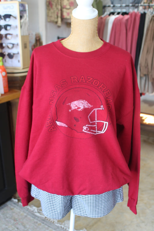Arkansas Razorbacks Helmet Circle Sweatshirt