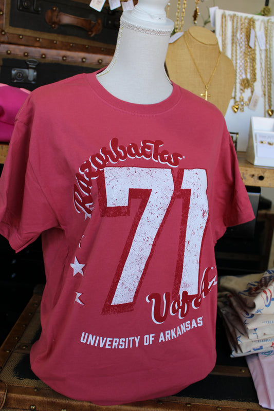 Arkansas Razorback Jersey Patch Tee