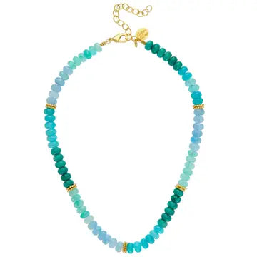 Blue Jade & Gold Necklace