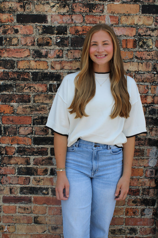 Gameday Trim Oversized Sweater Top