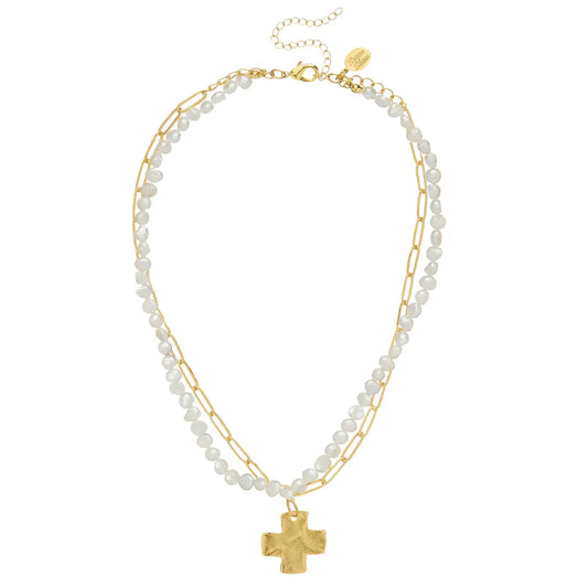 Cross Piper Paperclip Necklace - Susan Shaw