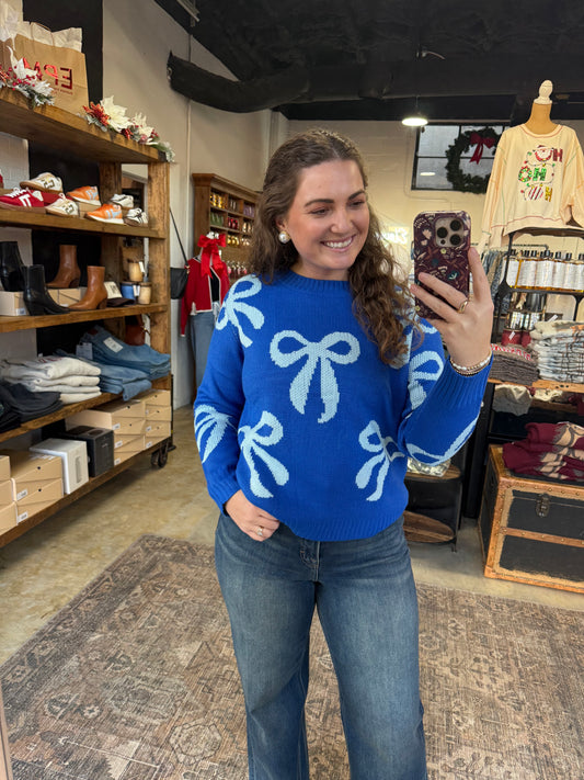Blue Bow Sweater